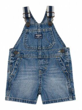 OshKosh B'gosh Shortall Set Baby Boy Size 6 Months Gently Used Classic Denim